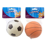 Dog Toy Sports Ball Soccer or Basketball Style Dia 9cm