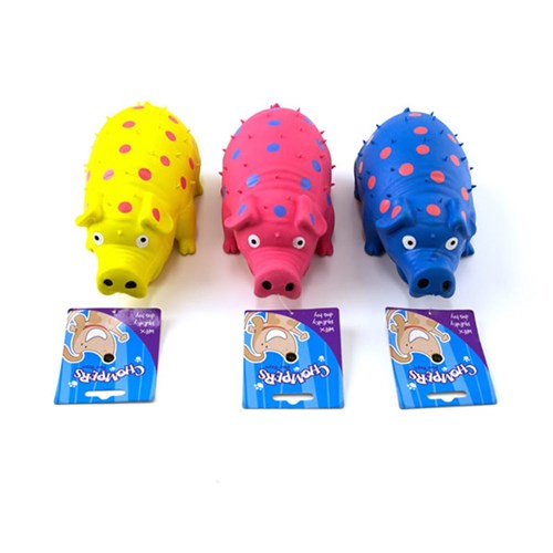 1pc Dog Toy Pig Latex 20cm 3 Assorted Colors