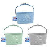 Peg Basket Woven Plastic w Handle 3 Asstd Cols