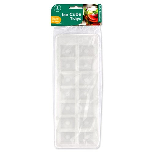 Ice Cube Tray PP White 2 Pack 14 Cubes 9.4x24cm