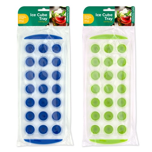 1pc Round Ice Cube Tray Soft Pop Out Assorted Colours
