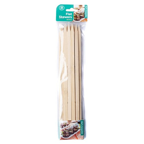 Skewer Flat Bamboo 29cm x 1cm Pack 25