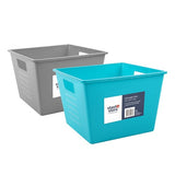 Storage Box Plastic 2 Asstd Cols 25.5x25.5x17.5cm