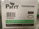10 Inch 260mm Sugarcane Disposable Dinner Plates Party Wedding