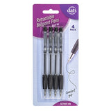 Pen Ballpoint Retractable 4pk Black Ink