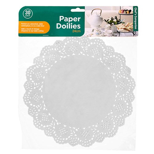 Round White Paper Doilies 30 Pack 24cm