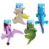 Dog Toy Squeaky Plush Dinosaurs 4 Asstd
