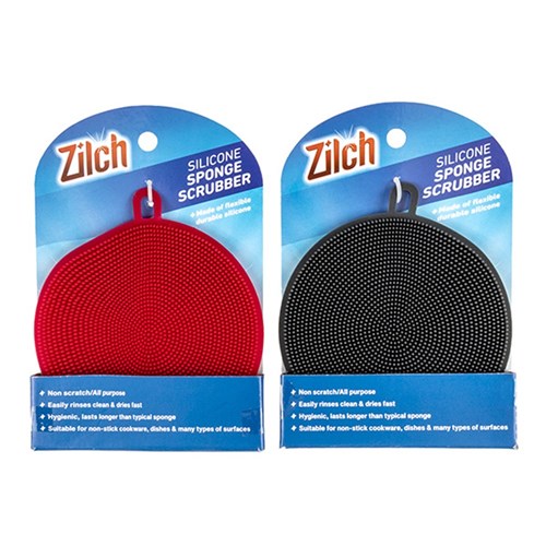 1pc Dishwashing Scrubber Silicone Round 2 Assorted Colors 10.5cm Dia