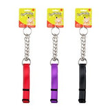 Collar Dog Reflective w Chain Large 2.5x40-60cm 3 Asstd Cols