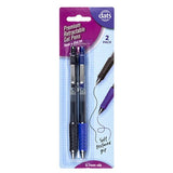 Pen Gel Retractable Premium w Grip 2pk Black Blue Ink