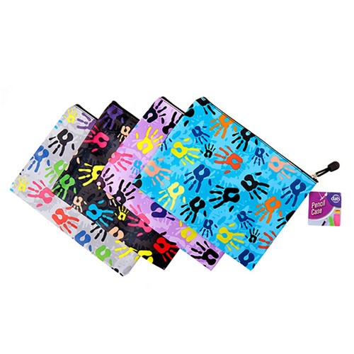 Pencil Case 1 Zip PVC 245x195mm 4 Asstd Designs
