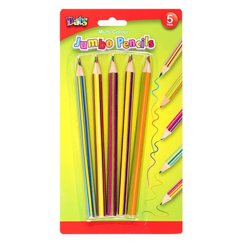 1pack Pencil Colour Jumbo Multi-Colours 5pcs
