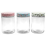 Glass Jar w Printed Lid 1.2L 3 Asstd Designs