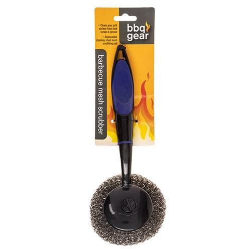 BBQ Scourer Round Steel Wire with Handle 28cm