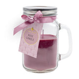 Candle Scented in Mason Jar w Lid Rose 7x13cm
