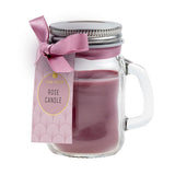 Candle Scented in Mason Jar w Lid Rose 5x8cm
