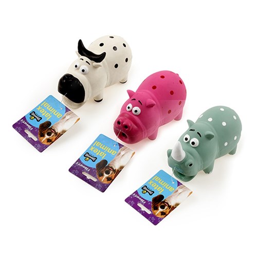 1pc Dog Toy 16cm Squeaky Pig Cow Rhino