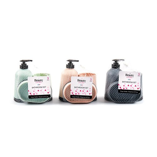 1pc Bathroom Set Soap Holder & Dispenser & Cup Holder Assorted Colors