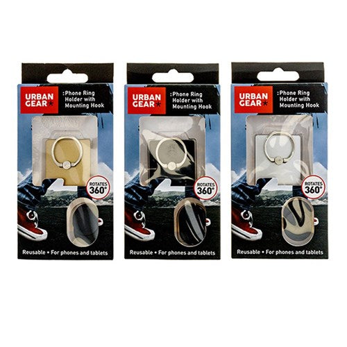 1pc Phone Ring Holder w Hook 3 Assorted Colors