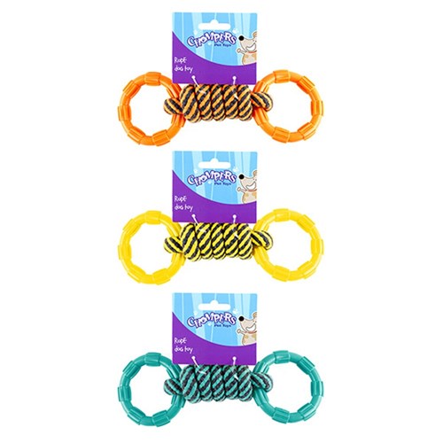 1pc Dog Toy Rope Tug 3 Assorted Colors 24cm