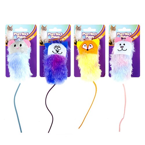 1pc Cat Toy Plush Mouse 4 Assorted Colors L10cm
