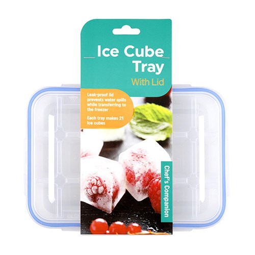 Ice Cube Tray with Lid 21 Compartments 26x10x8cm