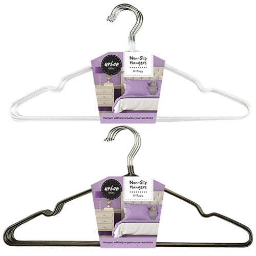 1pc Hanger Slim Non Slip 10pk PVC Coated 40x0.3x18cm 2 Assorted Colors