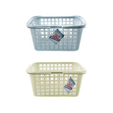 1pc Pegs Basket Plastic w Handle 2 Assorted Colors 23x17x12cm