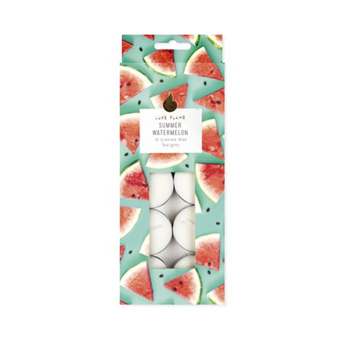 Tealights Scented 4 Hour Pk10 Summer Watermelon