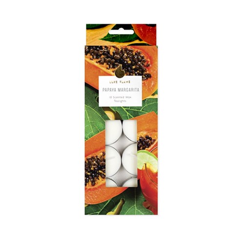 Tealights Scented 4 Hour Pk10 Papaya Margarita