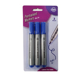 Marker Permanent 3pcs Blue Ink