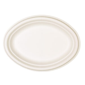 260 x 200mm Oval Sugarcane Disposable Plates – Eco Friendly Dinner Party & Wedding Plates Sydney