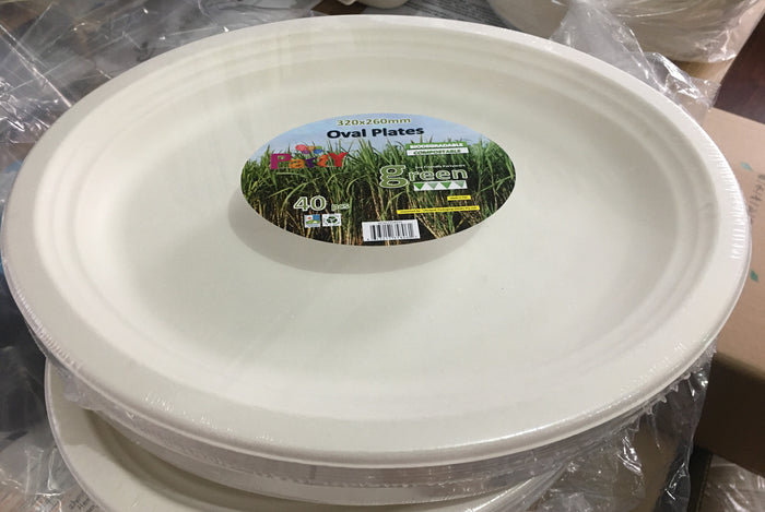Oval Sugarcane Plates (260mm)