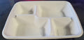 4 Compartment Sugarcane Disposable Plates – Eco Friendly Party, Wedding & Birthday Meal Tray