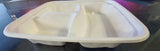 3 Compartment Sugarcane White Disposable  Party Wedding Bday