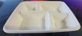 4 Compartment Plates Sugarcane Disposable Party Wedding Bday
