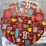 (Black & Red Triangle) 4 x Metal Stove Top Covers Kitchen Cooktop Burner Colors Round Hob