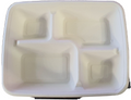 4 Compartment Sugarcane Disposable Plates – Eco Friendly Party, Wedding & Birthday Meal Tray