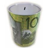 $10 LARGE Dollar Note Money Tin Australian Box Jar Piggy Bank Coin OZ Variety