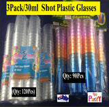 Clear Shot Glasses 40 Pcs 30ml Color Plastic Disposable Tasting Sample
