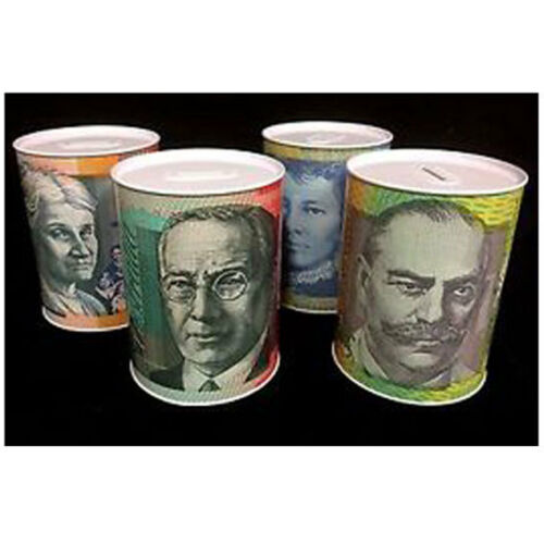 $50 LARGE Dollar Note Money Tin Australian Box Jar Piggy Bank Coin OZ Variety